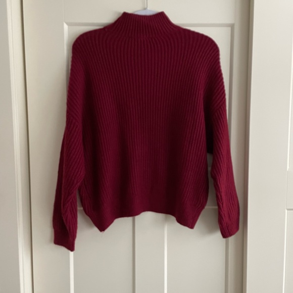 Express red mock neck sweater, size XS. - Picture 2 of 7